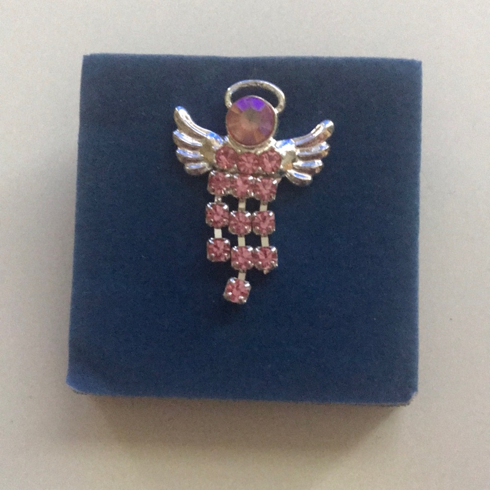 Avon Vintage Pink Shimmering Angel Tac Pin